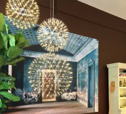 Suspension*Moooi Suspension, Raimond II, R61, câble 10m, , LED, dim, 2500k, 1134 lm, Ø61cm, H61cm - acier inoxydable