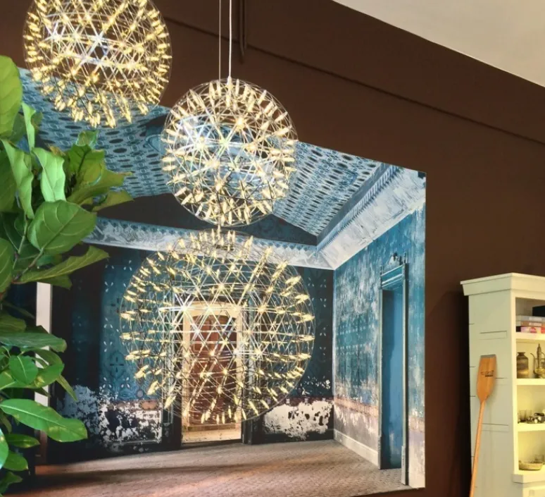 Suspension*Moooi Suspension, Raimond II, R61, câble 10m, , LED, dim, 2500k, 1134 lm, Ø61cm, H61cm - acier inoxydable