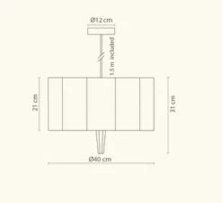 Suspension, Rain, bois, marron, Ø40cm, H31cm - Robin