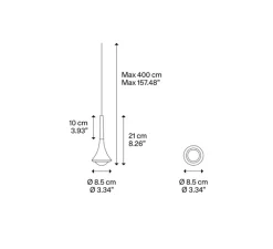 Suspension*Lodes Suspension, Rain cluster 7 pièces avec rosace, chrome & or, LED, dim, 2700K, 1280 lm, Ø40cm, H100cm - chrome & or