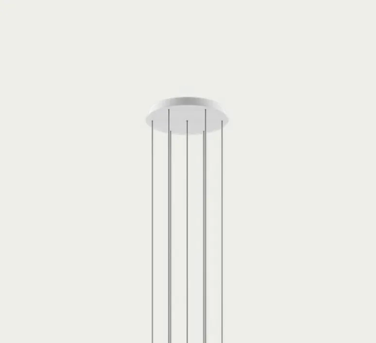 Suspension*Lodes Suspension, Rain cluster 7 pièces avec rosace, chrome & or, LED, dim, 2700K, 1280 lm, Ø40cm, H100cm - chrome & or