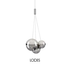 Suspension*Lodes Suspension, Random sans rosace, , LED, dim, 3000K, 480 lm, Ø29cm, H79,5cm - chrome