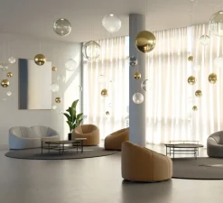 Suspension*Lodes Suspension, Random solo 23 sans rosace, , LED, dim, 3000K, 160 lm, Ø23cm, H23,7cm - blanc givré