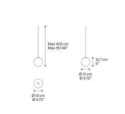 Suspension*Lodes Suspension, Random solo 12 sans rosace, , LED, dim, 3000K, 160 lm, Ø12cm, H12,7cm - transparent