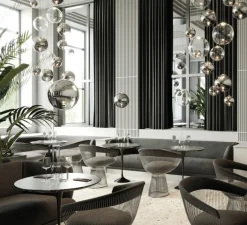 Suspension*Lodes Suspension, Random solo 28 sans rosace, , LED, dim, 3000K, 160 lm, Ø28cm, H28,7cm - transparent