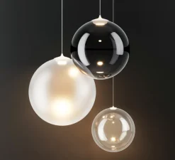 Suspension*Lodes Suspension, Random solo 18 sans rosace, , LED, dim, 3000K, 160 lm, Ø18cm, H18,7cm - transparent