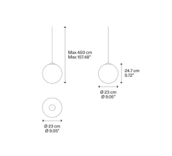 Suspension*Lodes Suspension, Random solo cluster 5 pièces avec rosace, , LED, dim, 2700K, 450 lm, Ø38cm, H130cm - rose, transparent