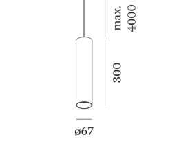 Suspension*Wever&Ducré Suspension, Ray 3.0 LED, sans rosace, , LED, dim, 3000K, 425 lm, Ø6,7cm, H30cm - blanc