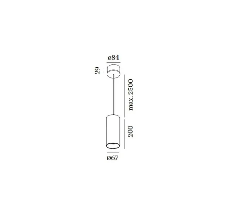Suspension*Wever&Ducré Suspension, RAY, 2.0, PAR16, , Ø6,7cm, H20cm - noir
