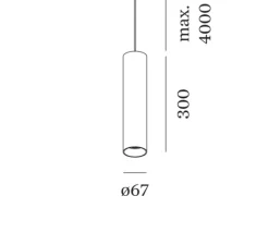 Suspension*Wever&Ducré Suspension, Ray 3.0 PAR16 sans rosace, , Ø6,7cm, H30cm - aluminium brossé