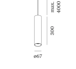 Suspension, Ray 3.0 PAR16 sans rosace, or, Ø6,7cm, H30cm - Wever&Ducré