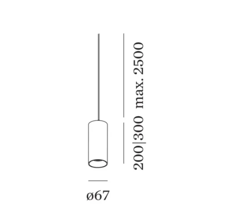 Suspension*Wever&Ducré Suspension, Ray ceiling suspended 2.0, , LED, 3000K, 420lm, Ø6,7cm, H20cm - noir