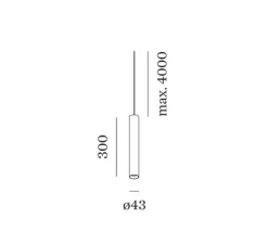Suspension, Ray Mini 3.0 PAR11, sans rosace, noir, Ø4,3cm, H30cm - Wever&Ducré