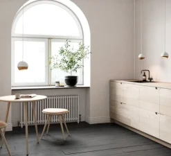 Suspension, Ray S, bois, chêne, métal, blanc, Ø11,9cm, H11,9cm - Mater