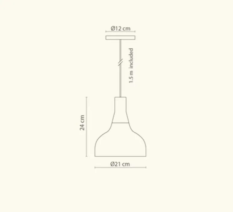 Suspension*Robin Suspension, Reiko cone, , Ø21cm, H24cm - blanc mat