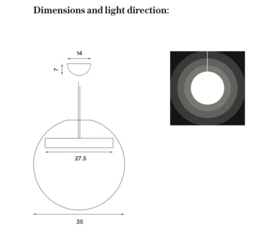 Suspension*Northern Suspension, Reveal small, , Ø35cm, LED, 3000K, 900lm, - verre fumé