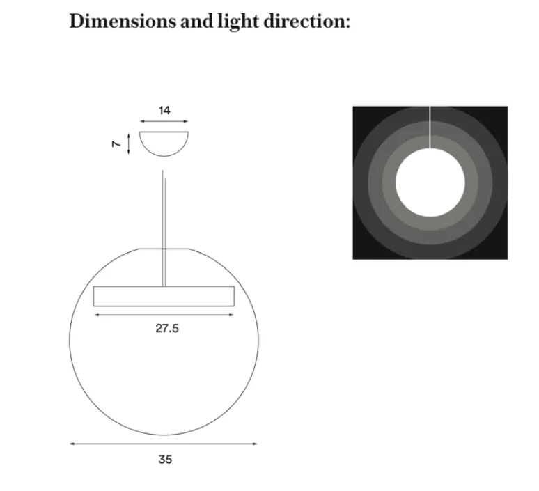 Suspension*Northern Suspension, Reveal small, , Ø35cm, LED, 3000K, 900lm, - verre fumé