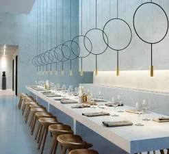 Suspension*Estiluz Suspension, Revolta T-3635S-W, , LED, dim, 2700K, 725 lm, Ø38cm, H68,9cm - noir et or satiné