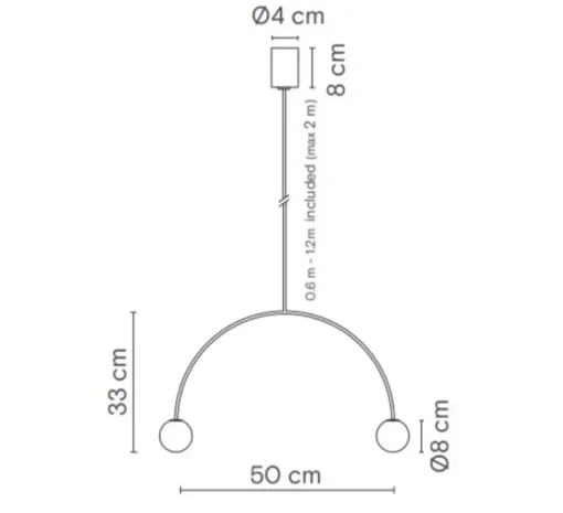 Suspension, Riga 50, jaune, L50cm, H33cm - Robin
