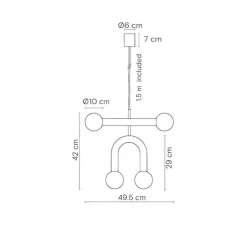 Suspension*Robin Suspension, Rigoberta duo super curved, vert trafic, bleu outremer, L49,5cm, H42cm - vert trafic et bleu outremer