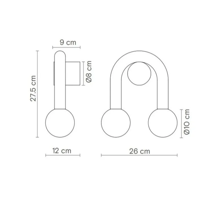 Suspension*Robin Suspension, Rigoberta duo super curved, vert trafic, bleu outremer, L49,5cm, H42cm - vert trafic et bleu outremer
