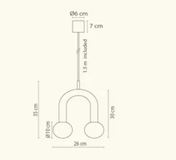 Suspension*Robin Suspension, Rigoberta Super Curved, , L26cm, H30cm - noir mat