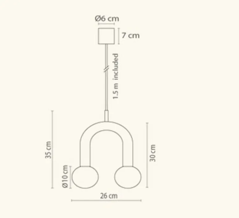 Suspension*Robin Suspension, Rigoberta Super Curved, , L26cm, H30cm - noir mat