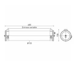 Suspension*Sammode Suspension, Rimbaud 133, , IP66, L68,5cm, H15,8cm - argent