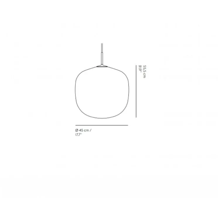 Suspension, Rime, noir, opalin, Ø45cm, H55,5cm - Muuto