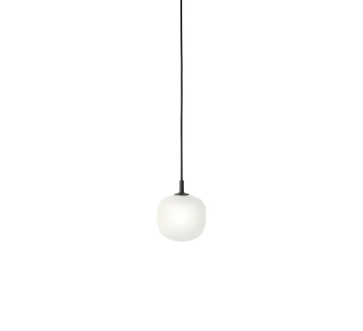 Suspension, Rime, noir, opalin, 2700 K, 200lm, Ø18cm, H22cm - Muuto