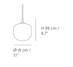 Suspension, Rime, noir, opalin, 2700 K, 200lm, Ø18cm, H22cm - Muuto