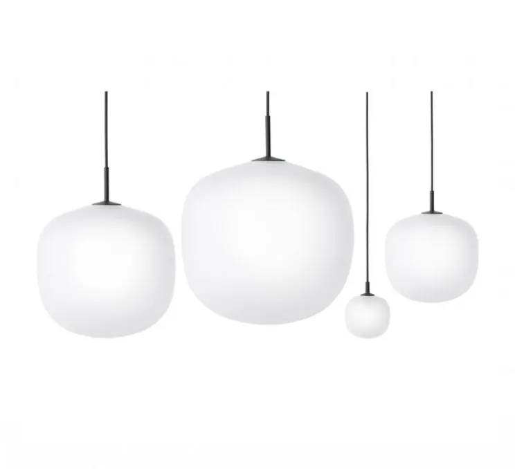 Suspension, Rime, noir, opalin, Ø37cm, H45,5cm - Muuto