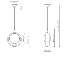 Suspension, Ring S1, noir, Ø25cm, H12cm - B.lux