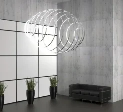 Suspension*Zava Suspension, Rings, vertical, , LED, 2700k, 3975lm, Ø80cm - LED - noir
