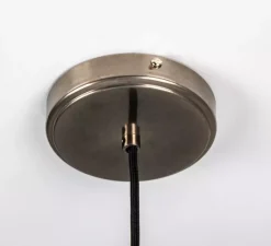 Suspension*Mullan Lighting Suspension, Rivale, , globe opalin, Ø21cm, H8,5cm - argile noire, argent antique