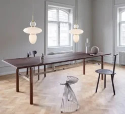 Suspension, Rizzatto 43, laiton satiné, opal, Ø40cm, H62,6cm - Nuura