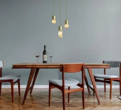 Suspension*Robin Suspension, Rock, laiton, Albâtre, Ø9cm, H22cm - Albâtre, laiton