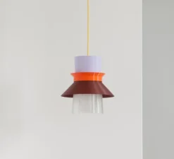 Suspension*Warren & Laetitia Suspension, Romi, , Ø20cm, H22cm - jaune, orange, marron, lila