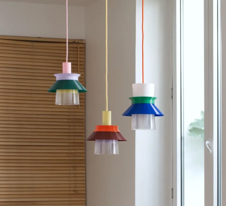 Suspension*Warren & Laetitia Suspension, Romi, , Ø20cm, H22cm - jaune, orange, marron, lila