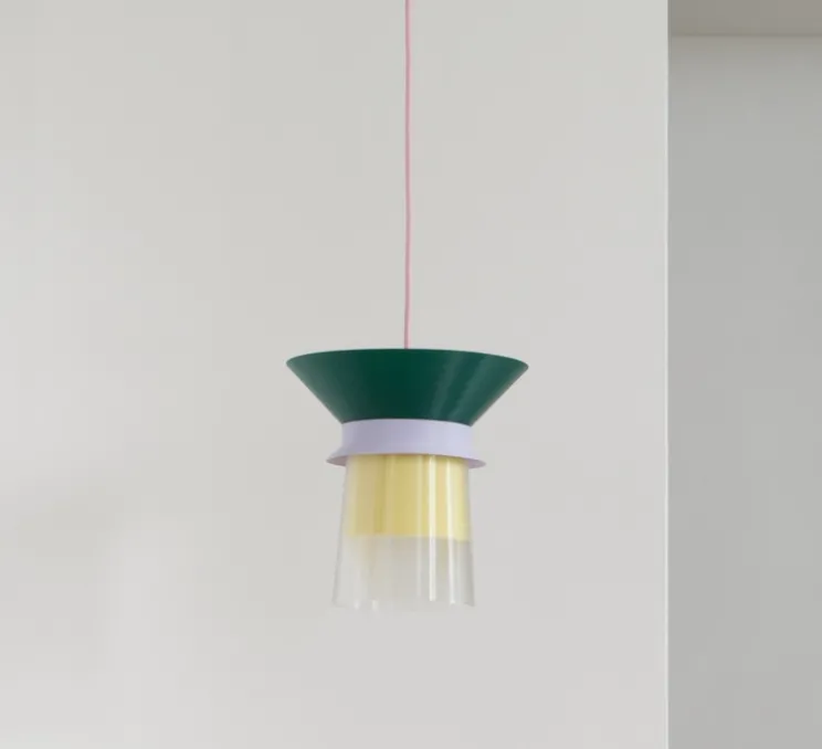 Suspension, Romi, rose, vert, jaune, Ø20cm, H22cm - Warren & Laetitia