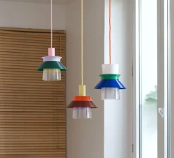 Suspension, Romi, rose, vert, jaune, Ø20cm, H22cm - Warren & Laetitia