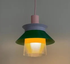 Suspension, Romi, rose, vert, jaune, Ø20cm, H22cm - Warren & Laetitia