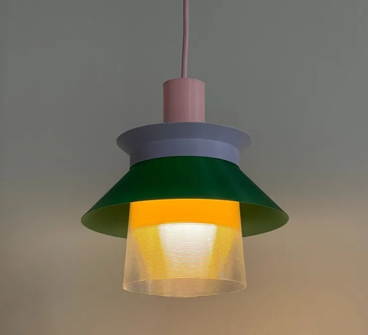 Suspension, Romi, rose, vert, jaune, Ø20cm, H22cm - Warren & Laetitia