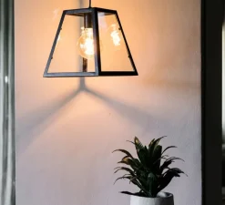 Suspension, Rose, transparent, noir, L25cm, H24cm - Faro