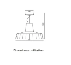 Suspension, Rossi 1091/42, Bleu navy, melon, Ø42cm, H150cm - Toscot