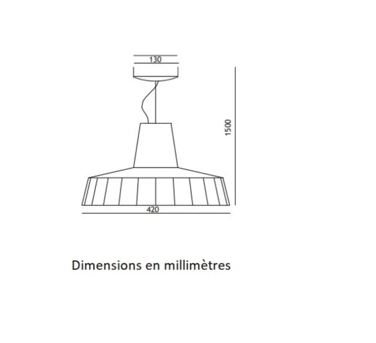 Suspension, Rossi 1091/42, Melon, blanc, Ø42cm, H150cm - Toscot
