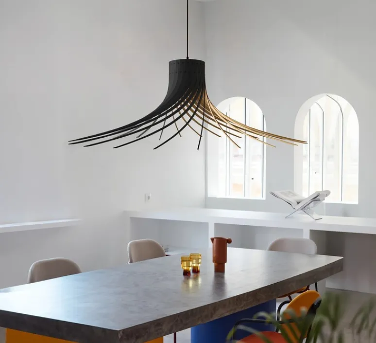 Suspension*Piatoni Suspension, ROTOND L, , Ø100cm, H30cm - noir, bouleau