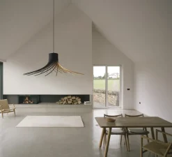 Suspension*Piatoni Suspension, ROTOND L, , Ø100cm, H30cm - noir, bouleau