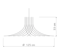 Suspension, ROTOND XL, bouleau noir, Ø125cm, H33cm - Piatoni