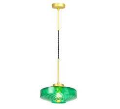 Suspension, ROXANNE, vert émeraude, Ø28cm, H15cm - Elements Lighting